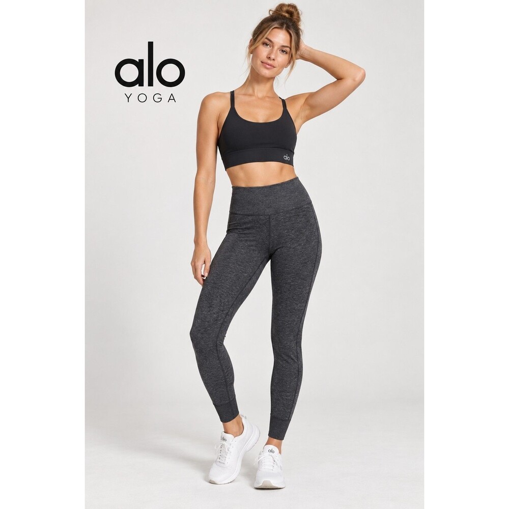 Alo Yoga High Waist Alosoft Lounge Leggings 27" Heathered Grey  Women’s Size S